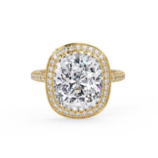 elongated cushion cut with halo