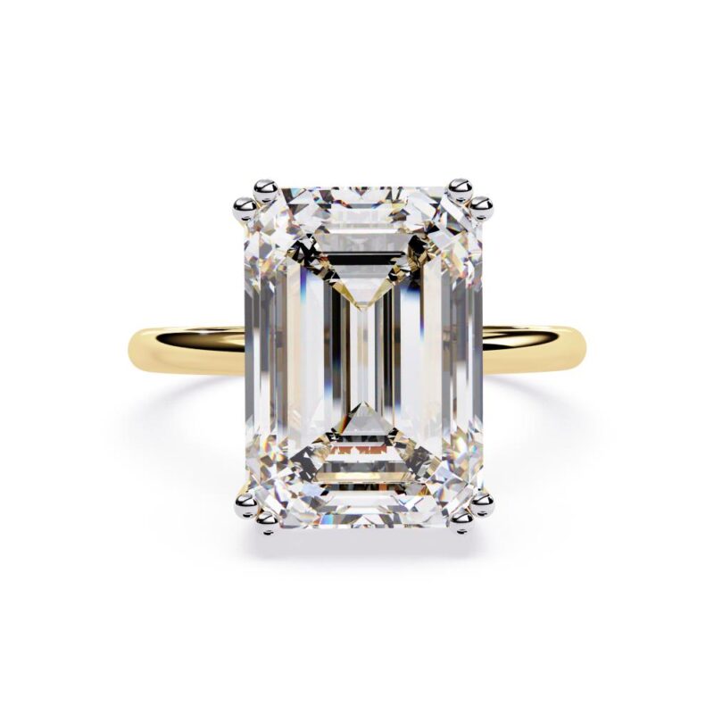 Emerald Double Claw With Basket Prong Engagement ring