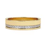 Diamond Grooved Comfort Fit Wedding Band