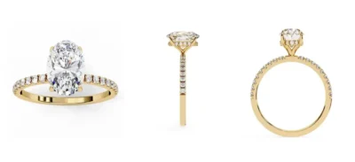 Oval Hidden Halo with Pave Engagement ring 