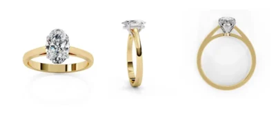 Oval Solitaire Cathedral Engagement Ring 