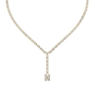 Emerald Dangling Tennis Necklace