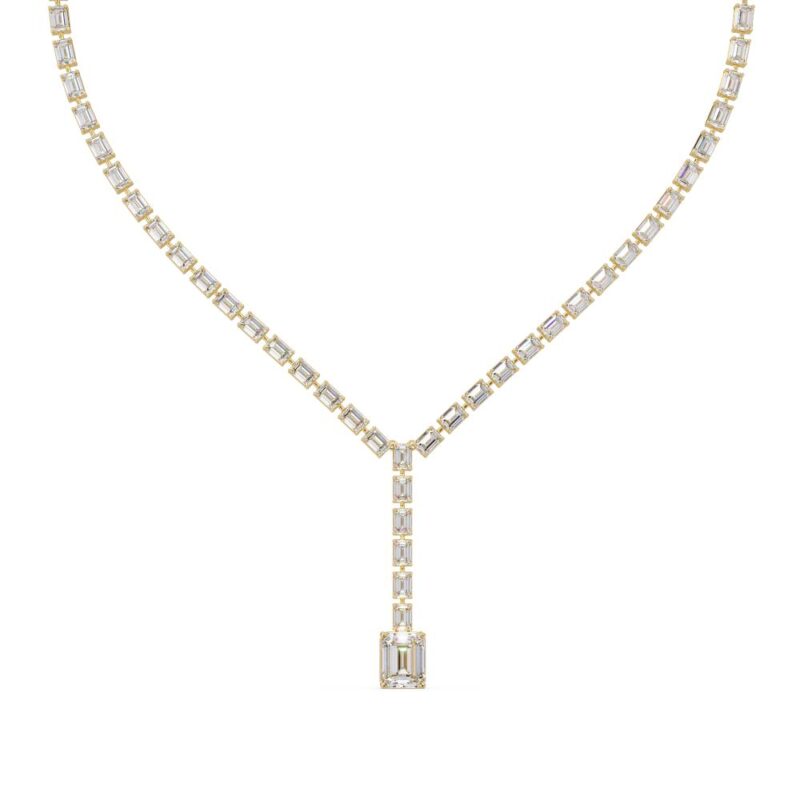 Emerald Dangling Tennis Necklace
