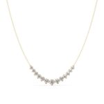 Round Cross Curved Chain Necklace