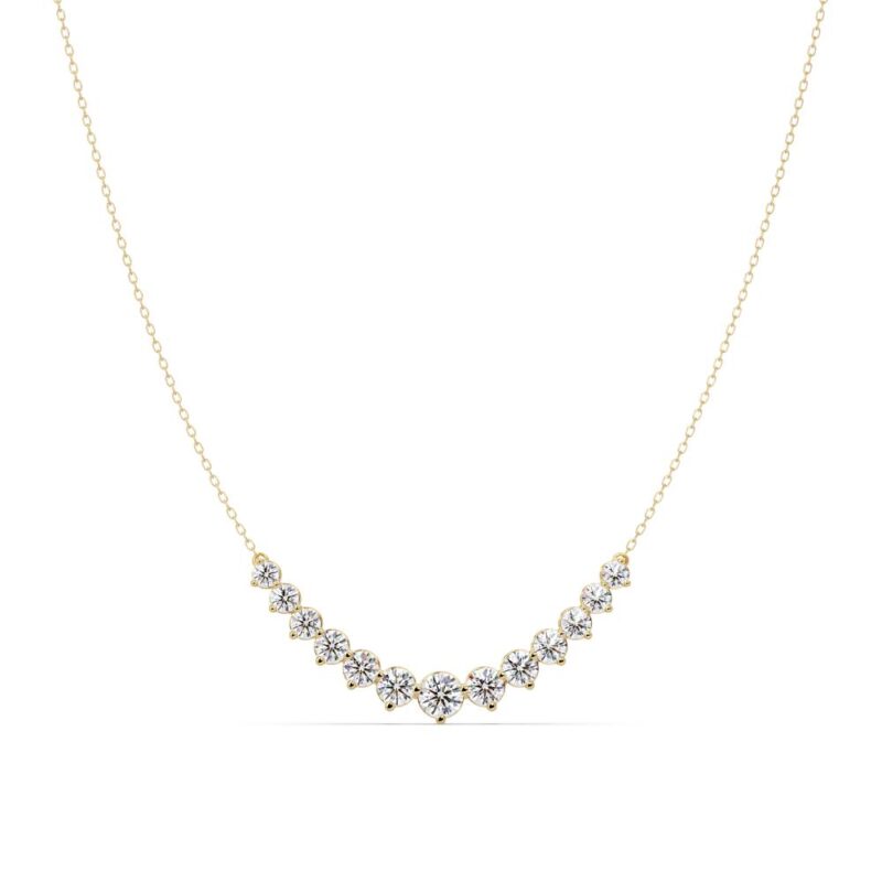 Round Cross Curved Chain Necklace