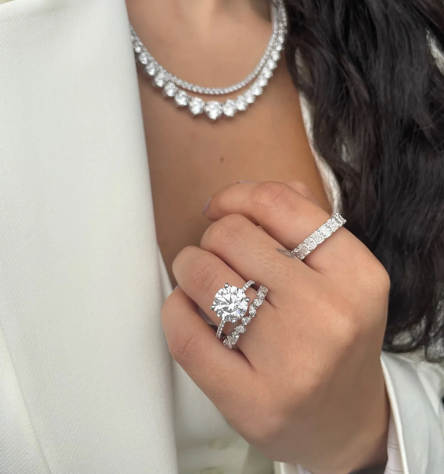 Round Solitaire with Eternity Band