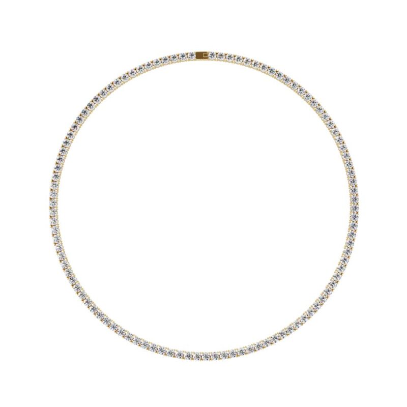 Round Diamond Tennis Necklace