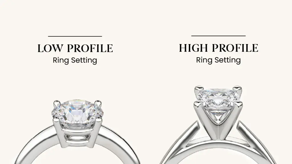 high profile vs low profile engagement ring
