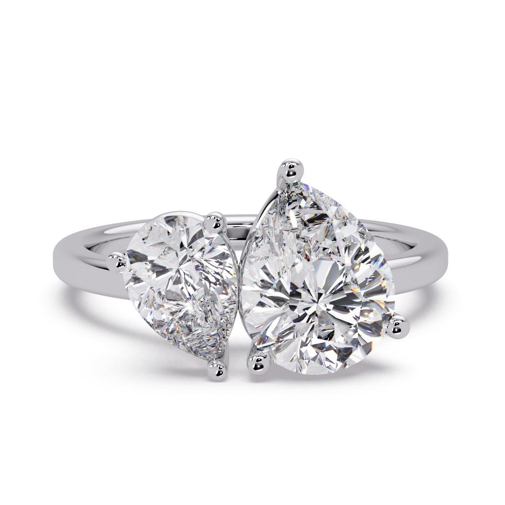 Double Pear Toi Et Moi Engagement Ring
